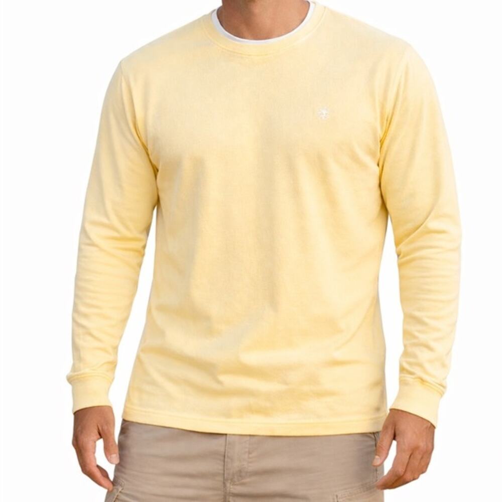 Timberland Top Mens Size L Yellow Heavyweight Pullover Long Sleeve Relaxed EUC